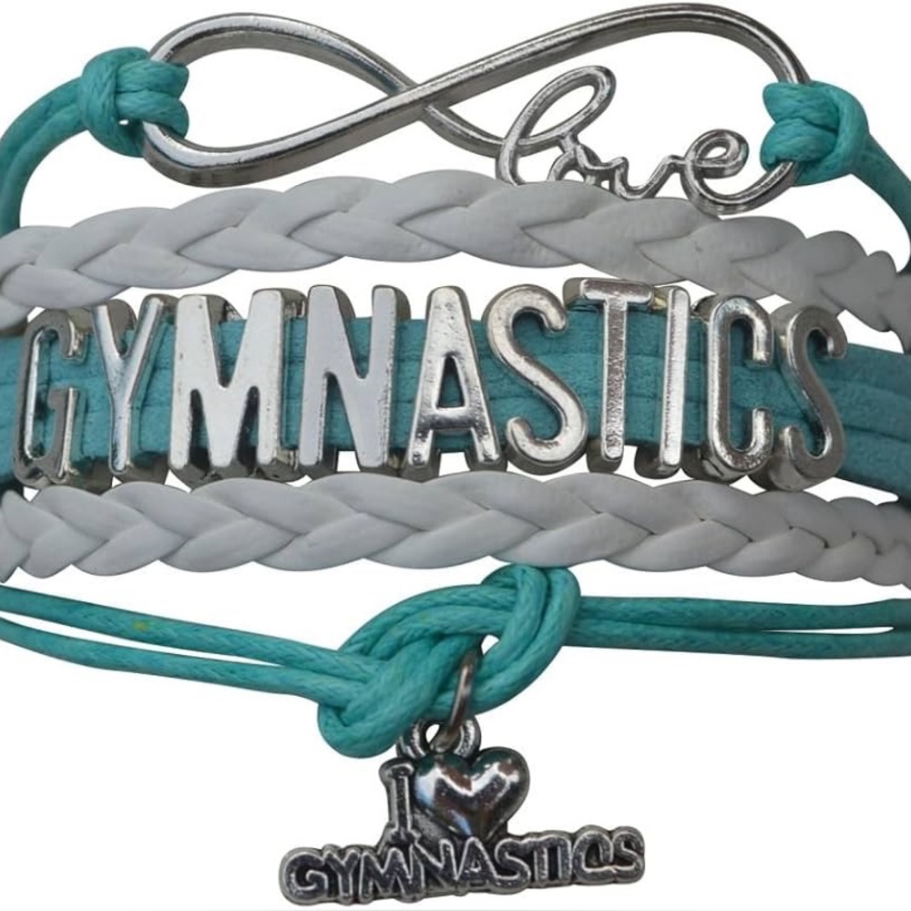 Silver and Teal Gymnastics Bracelet